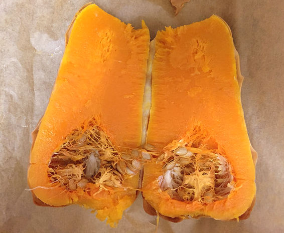 How to cook a whole butternut squash in the oven -- no cutting until it has cooked!