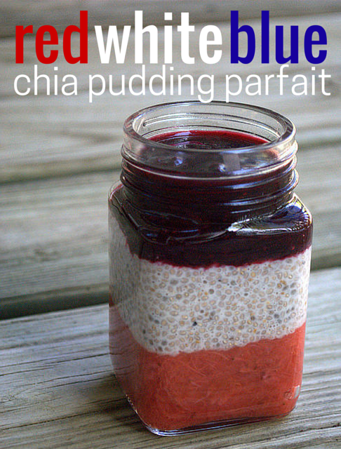 Patriotic red, white, and blue chia pudding parfait -- perfect healthy and festive treat for the 4th of July! (paleo, dairy free, grain free, gluten free) #july4