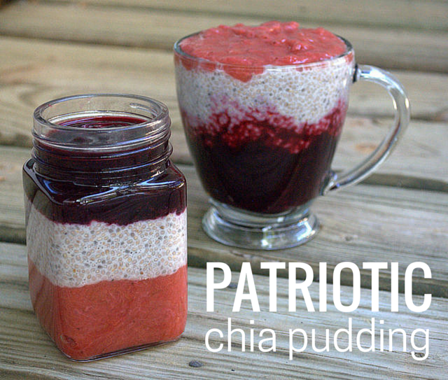 Patriotic red, white, and blue chia pudding parfait -- perfect healthy and festive treat for the 4th of July! (paleo, dairy free, grain free, gluten free) #july4